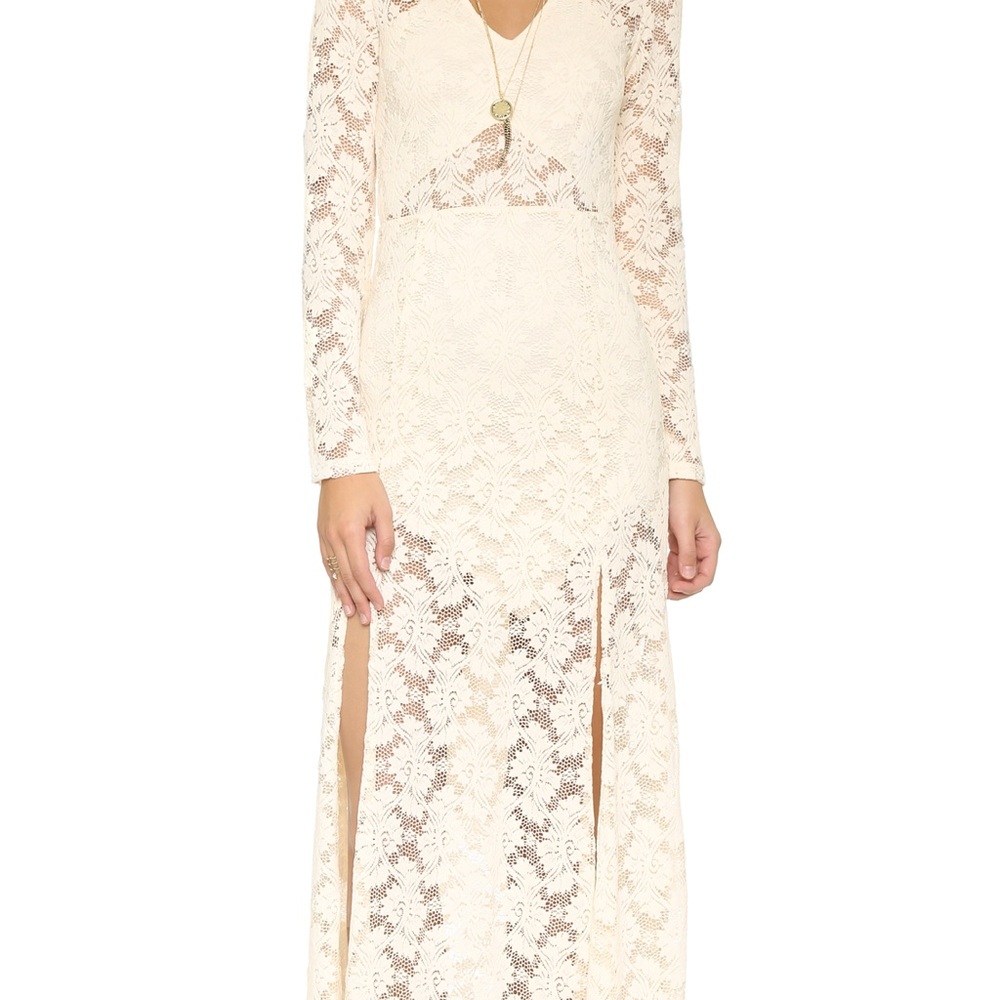 Nightcap Cream Lace Maxi Dress